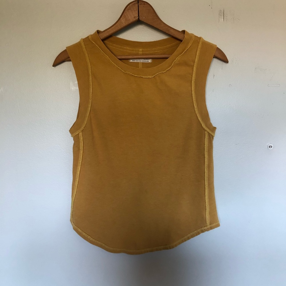 Free People Yellow Tank Top Size S